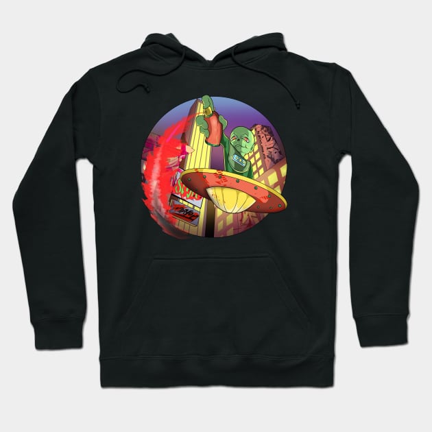 Urban City Alien Graffiti Hoodie by Trendy Black Sheep